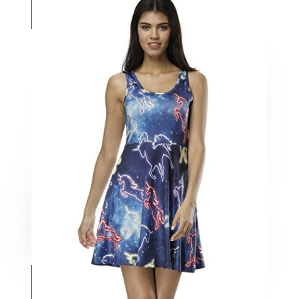Fancyqube Unicorn Dress Mini Swing Party